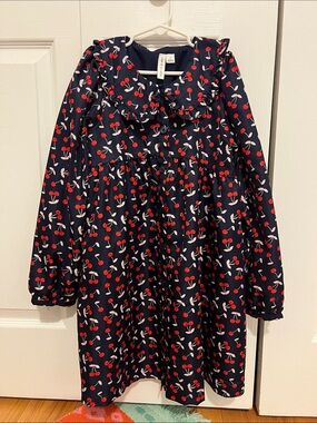 Janie and Jack Navy Cherry Print Dress